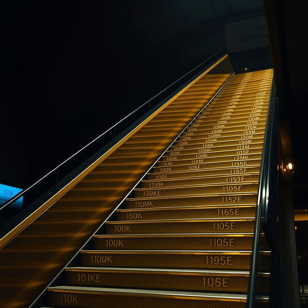 Escalera financiera mostrando los diferentes niveles de riqueza