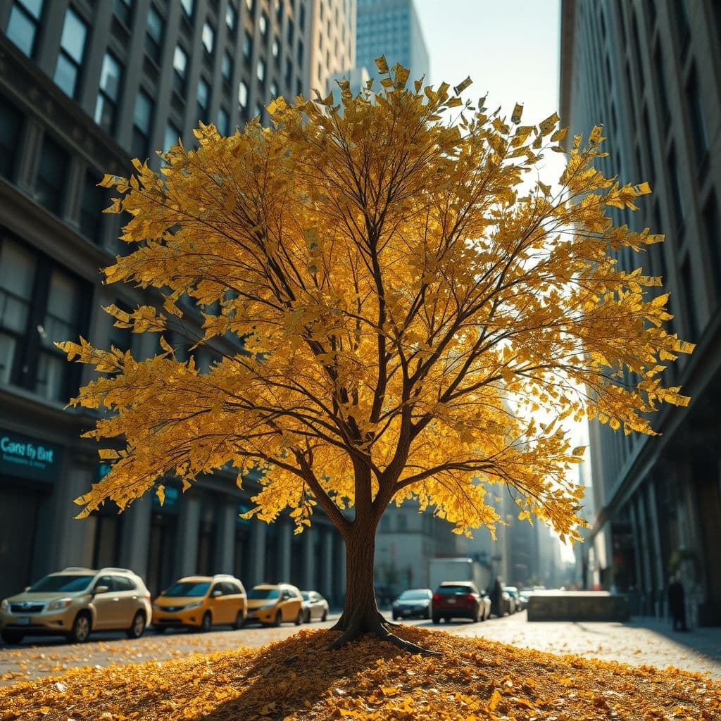 Representación visual del interés compuesto mostrando crecimiento exponencial del dinero a través del tiempo