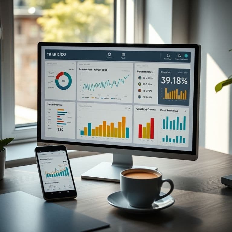 Dashboard visual de control de gastos e ingresos con gráficos y métricas financieras