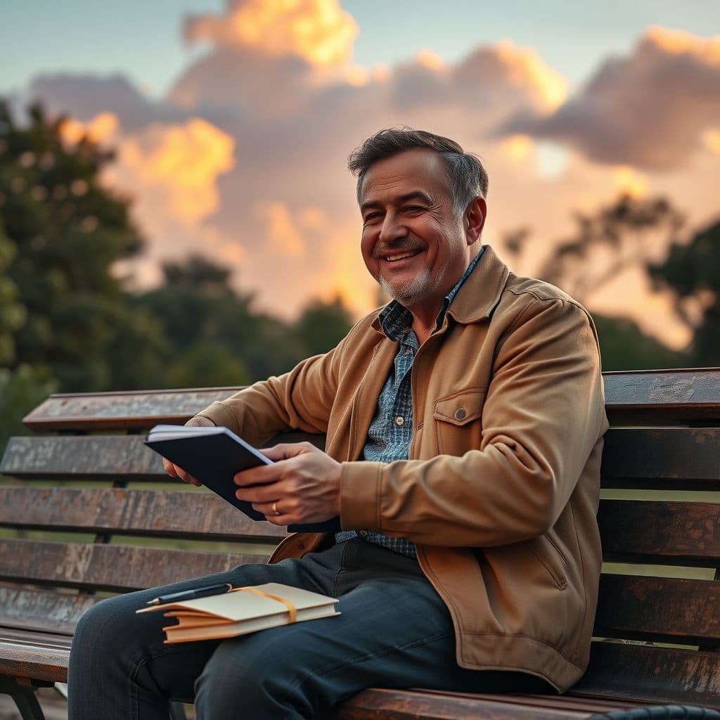 Persona relajada sin estrés financiero gracias a sus buenos hábitos de dinero.