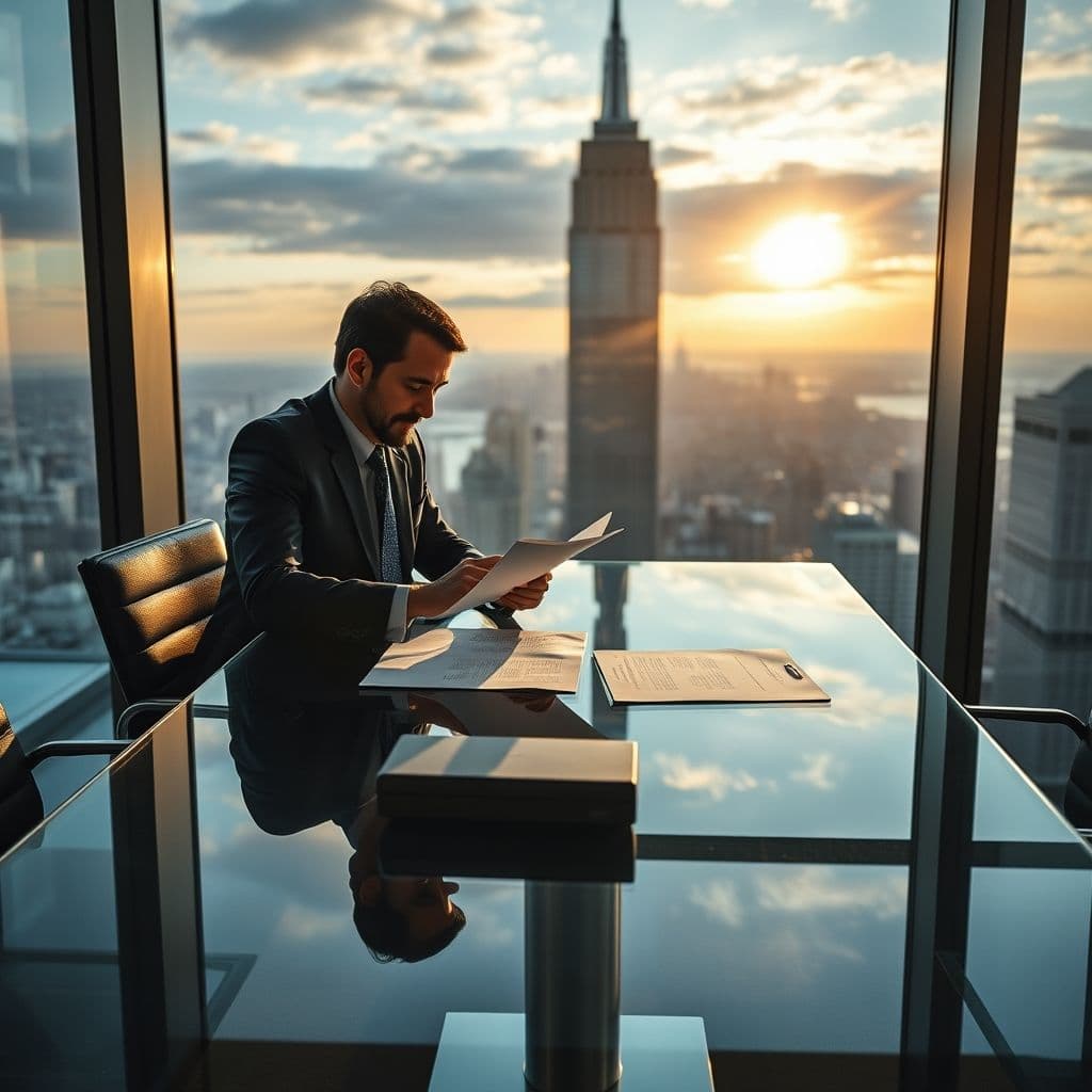 Asesor financiero y cliente revisando documentos en una reunión de seguimiento.