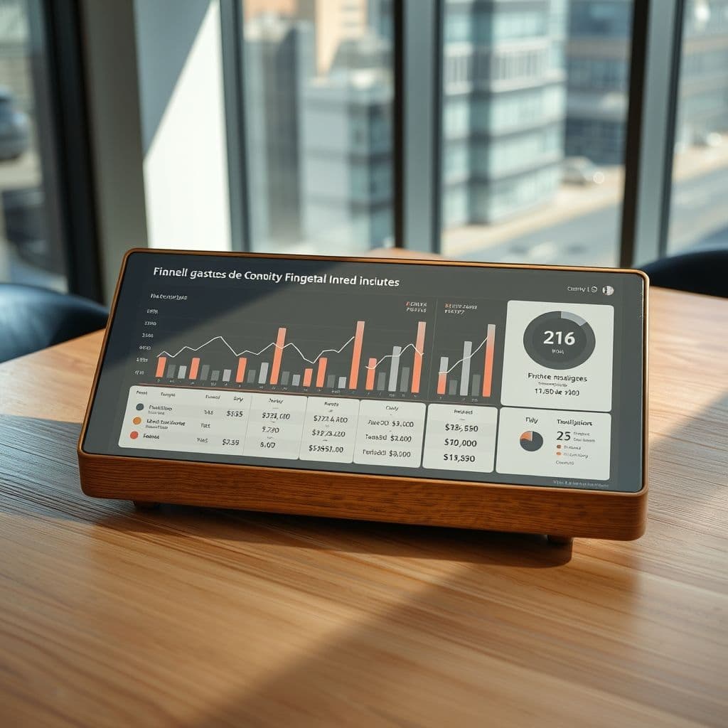 Tablero de finanzas personales mostrando ingresos y gastos