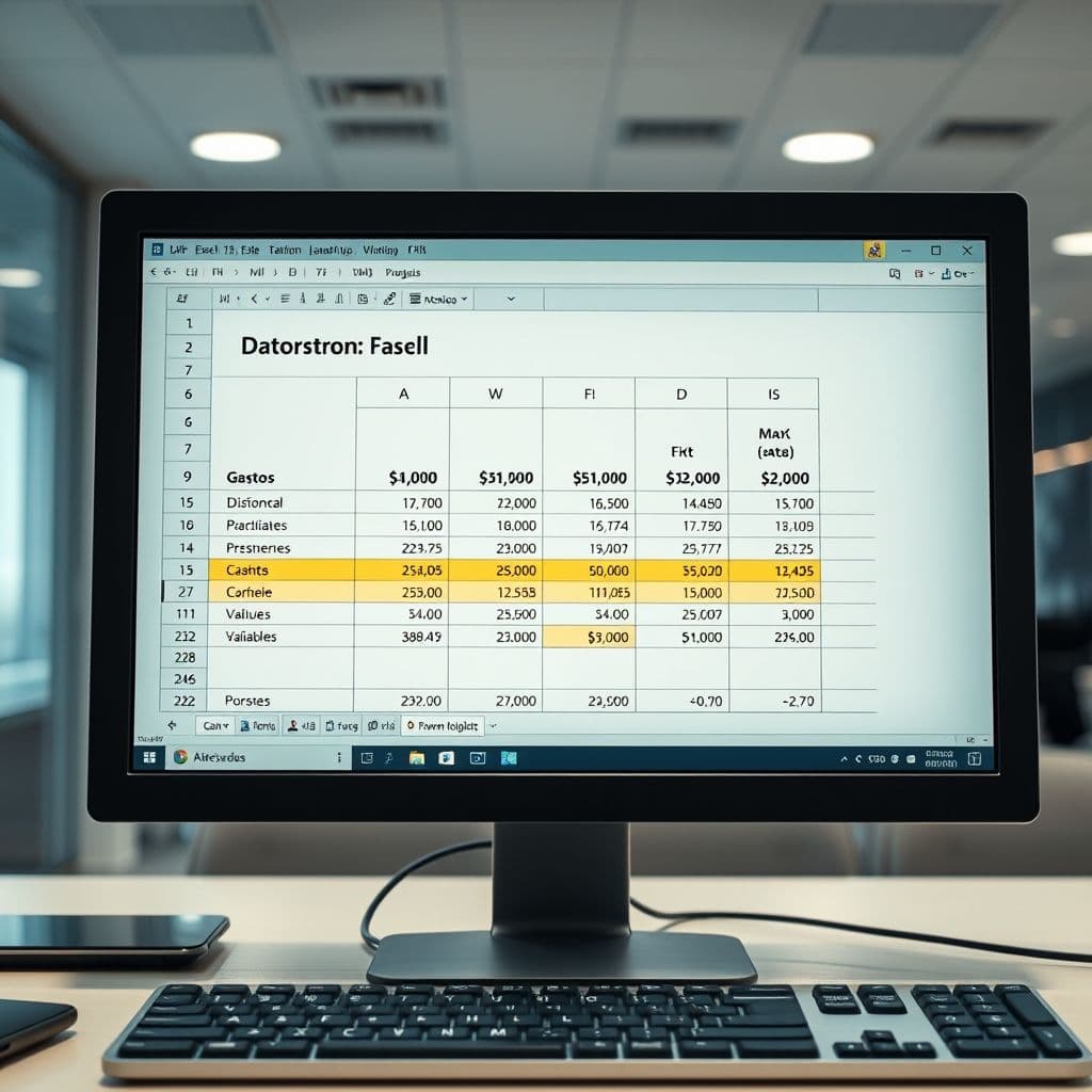 Sección de gastos fijos y variables en una plantilla de Excel
