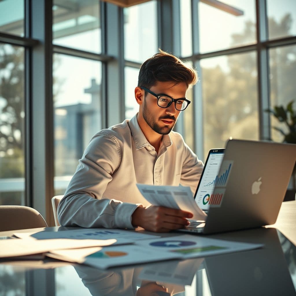 Emprendedor evaluando opciones de financiación para su negocio