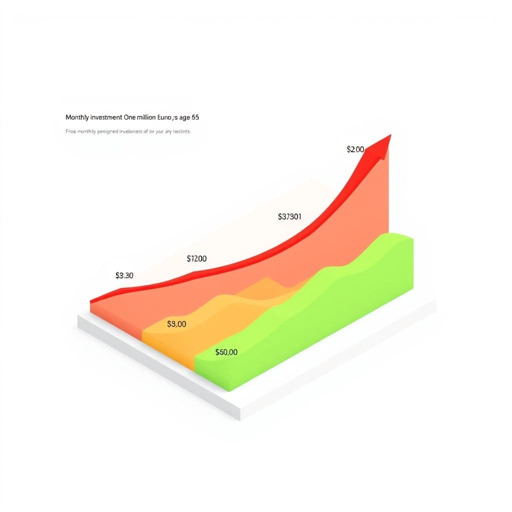 Comparativa de inversión mensual necesaria a diferentes edades para alcanzar 1 millón de euros.