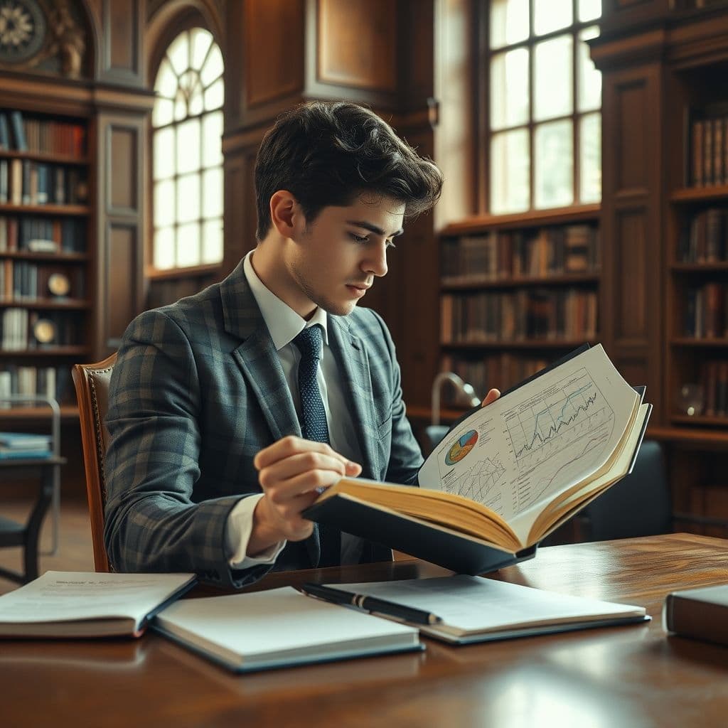 Persona analizando sus gastos en una libreta con gráficos financieros de fondo.