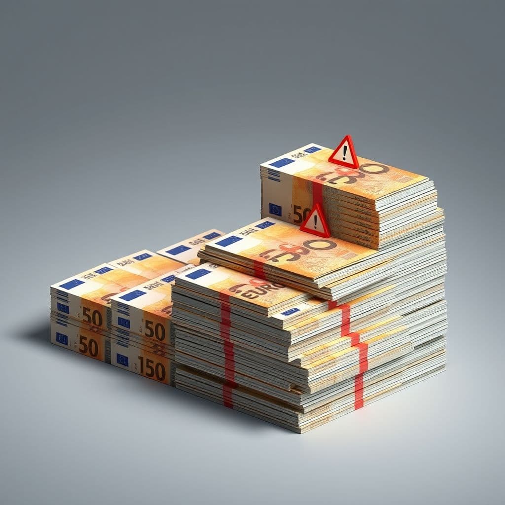 Comparativa visual entre cantidad prestada y cantidad a devolver en microcréditos abusivos.