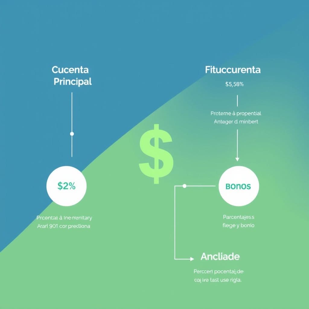Diagrama que muestra cómo funciona el flujo de dinero entre cuenta principal y fiducuenta