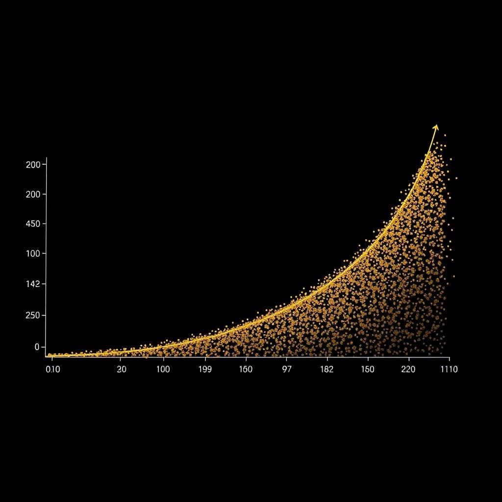 Gráfico comparativo entre interés simple e interés compuesto mostrando crecimiento exponencial
