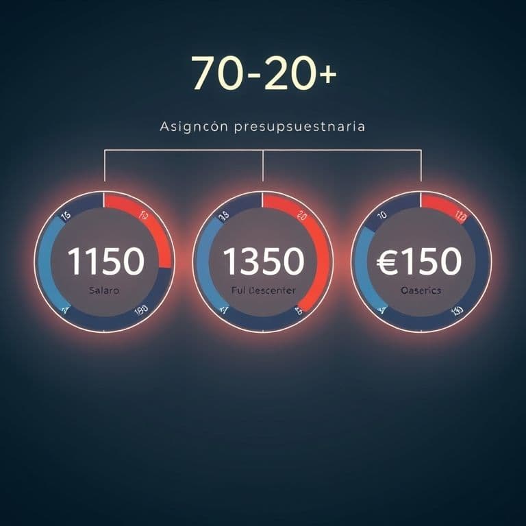 Diagrama visual del método 70-20-10 aplicado a salario de 1150 euros