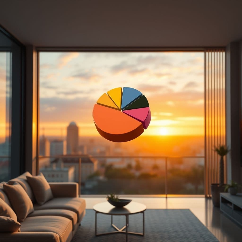 Gráfico circular mostrando los porcentajes de ahorro en España con colores llamativos