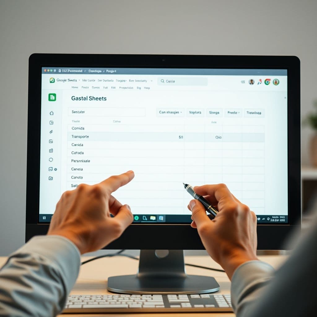 Ejemplo de plantilla de gastos con categorías personalizadas