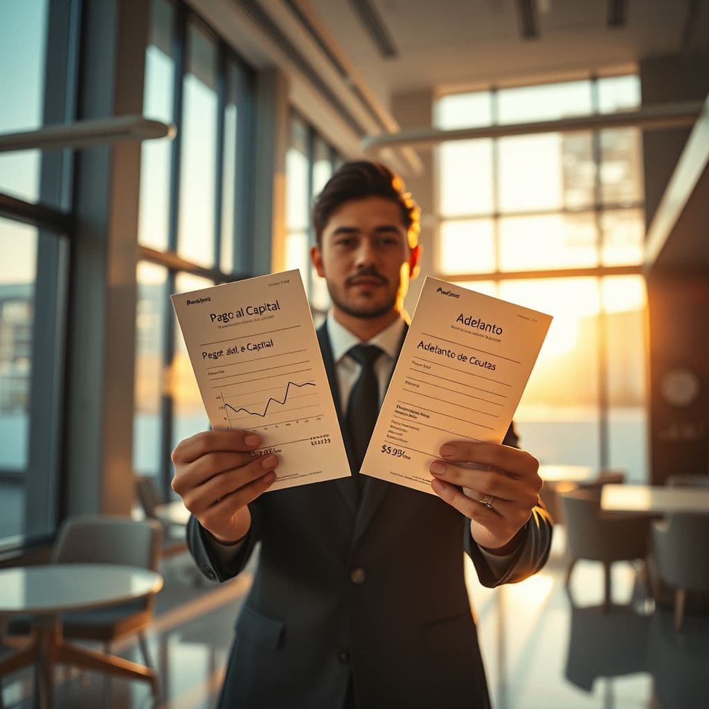 Comparación visual entre amortización al capital y adelanto de cuotas en préstamos bancarios