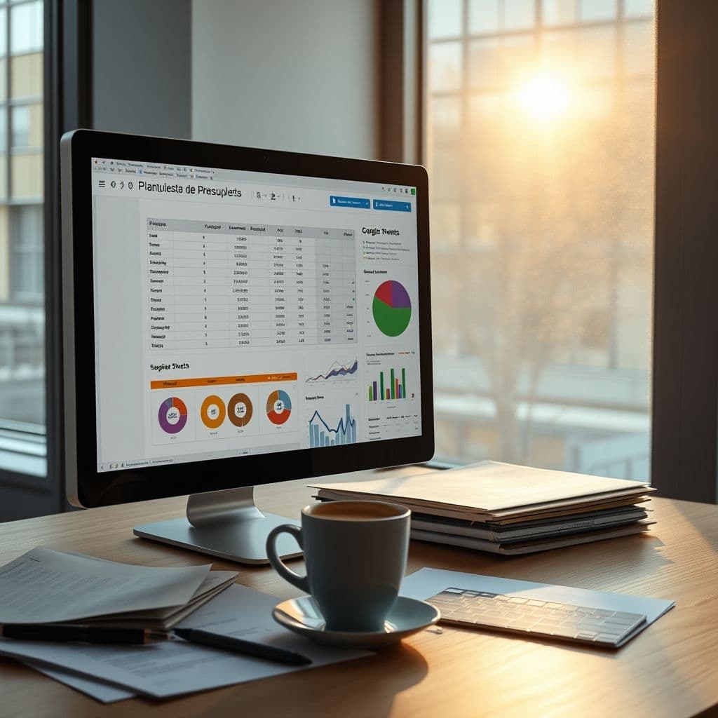 Plantilla de control de gastos quincenales en Google Sheets con gráficos de colores