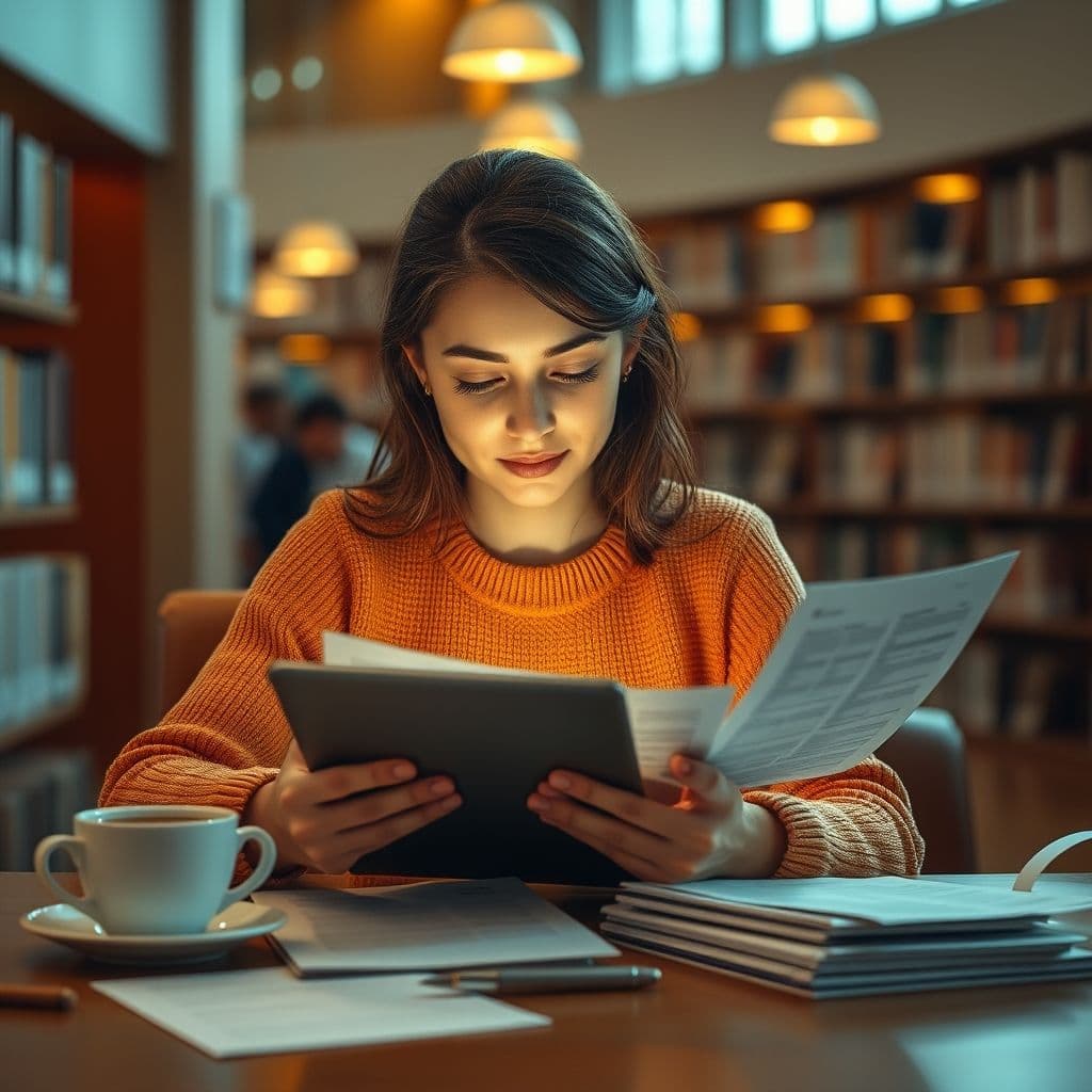 Mujer feliz revisando sus finanzas personales en una plantilla financiera organizada