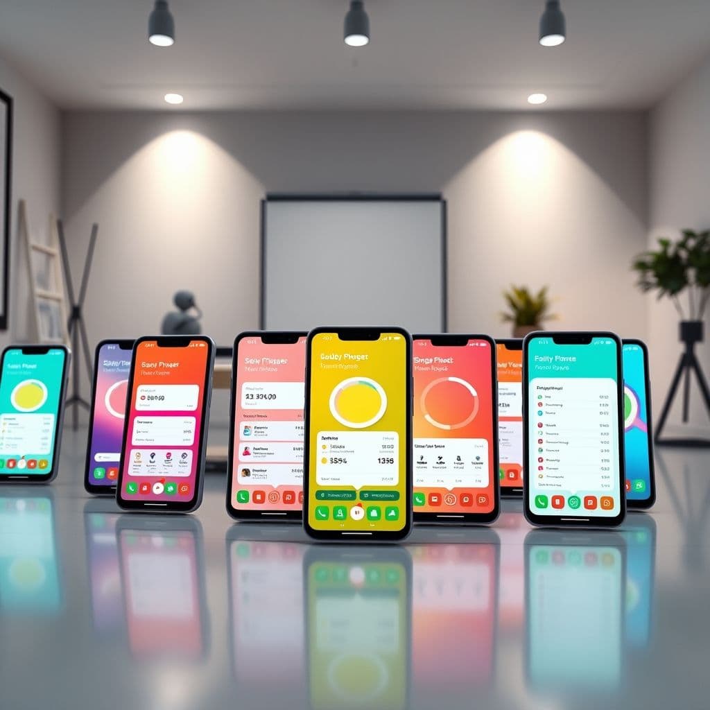 Dispositivos móviles mostrando apps de gestión financiera