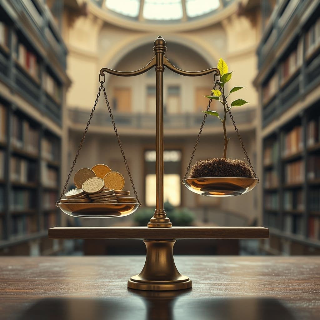 Concepto de salud financiera representado como un equilibrio entre ingresos, ahorros y gastos