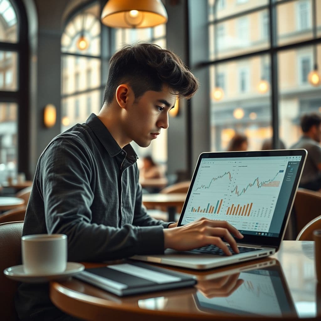 Persona trabajando como freelancer en su computadora portátil