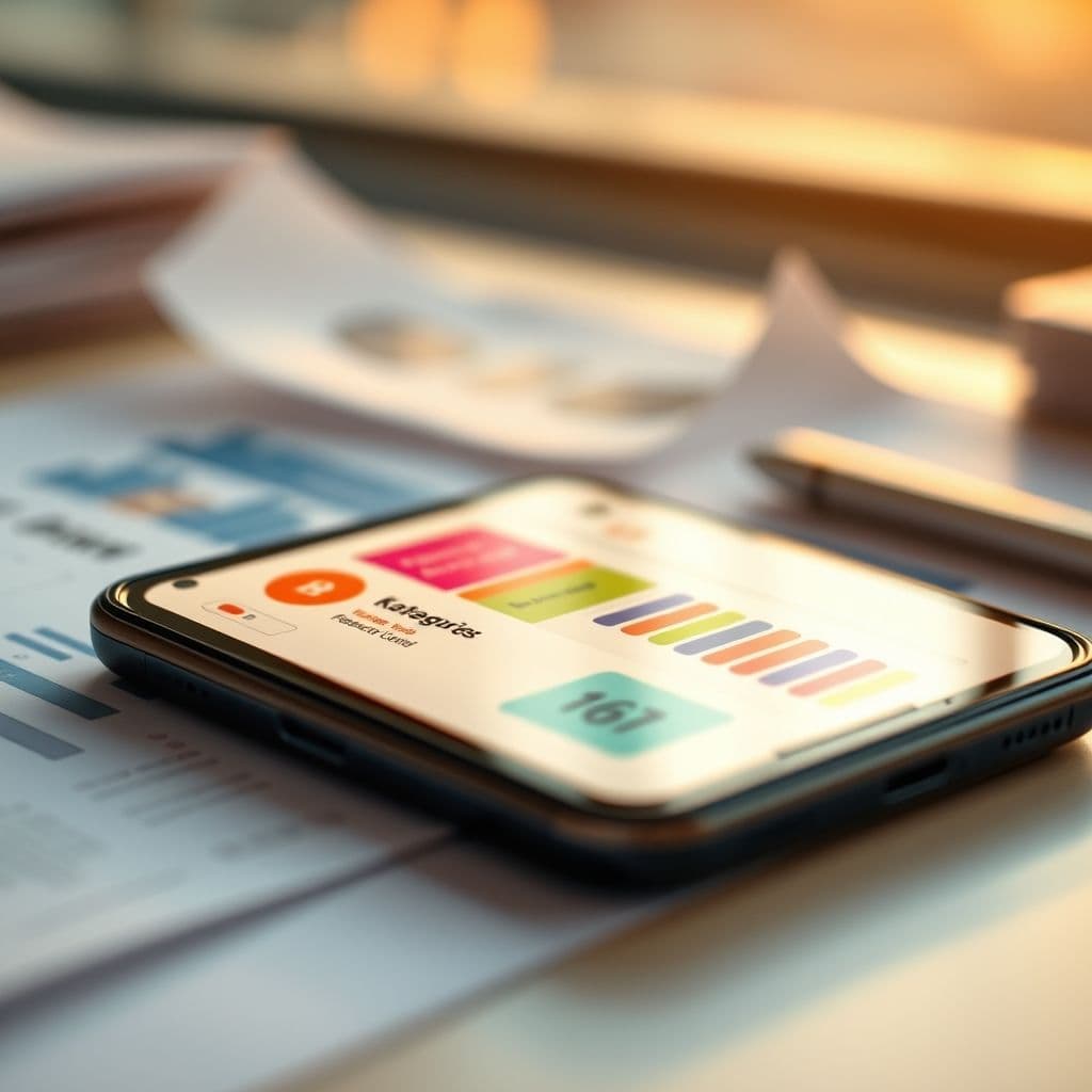 Interfaz de Buddy mostrando categorías de gastos y presupuestos