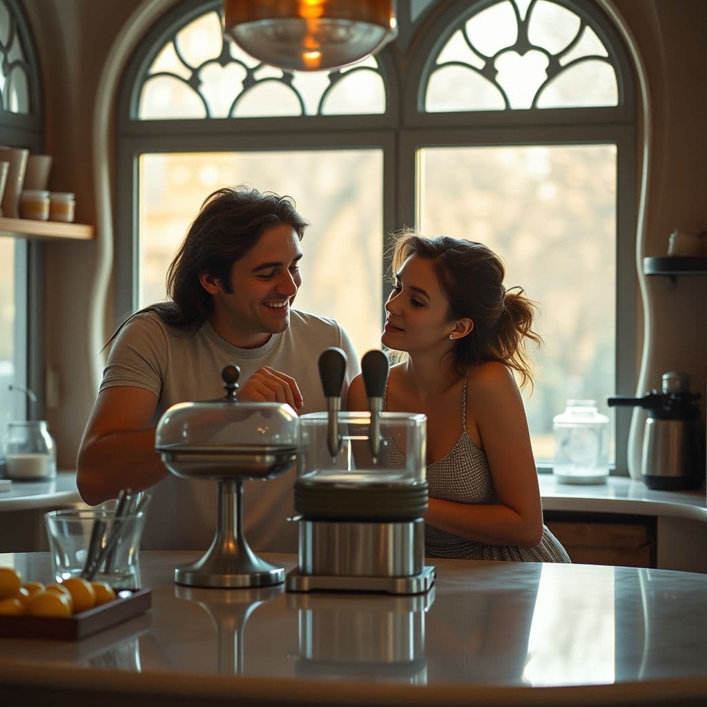Pareja feliz revisando sus finanzas juntos en casa