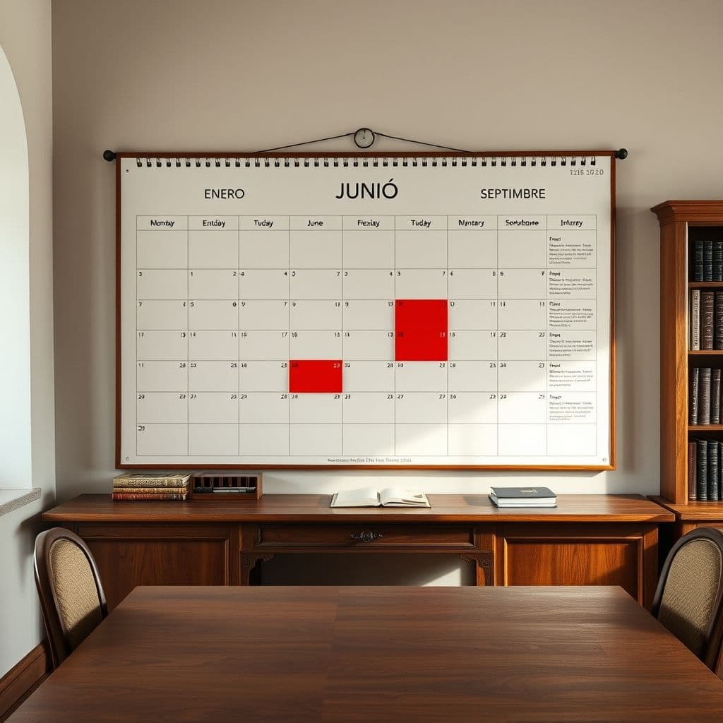 Calendario marcando los meses clave cuando se descuentan los principales gastos fijos anuales.