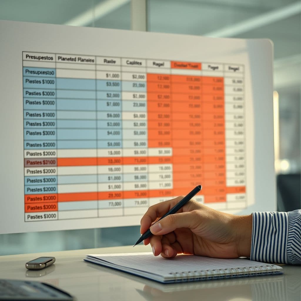 Comparación entre presupuesto y gastos reales en Excel